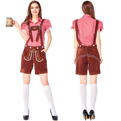 Dahlia - Oktoberfest-Look mit karierten Overalls für Damen