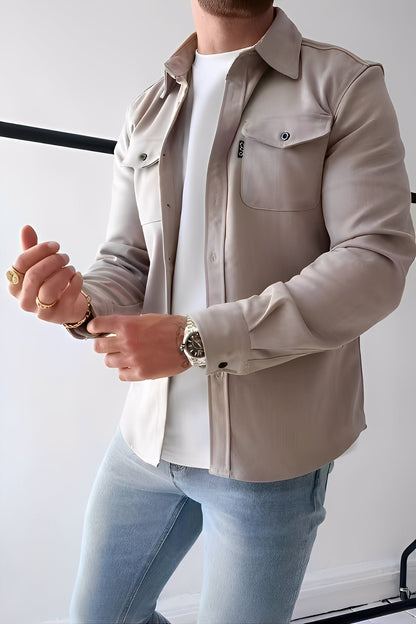 David - Lockeres Herrenhemd mit Taschen
