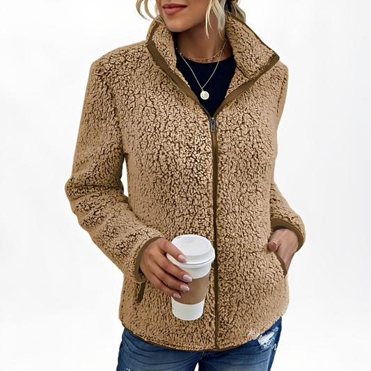 Alethea - Damen Fleece-Samtmantel im schicken Stil