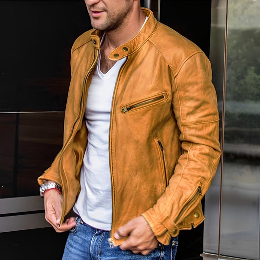 Winston - Allzweck-Lederjacke mit Stehkragen für Männer