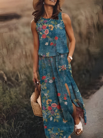 Averill - Sommer-Maxikleid mit geteiltem Saum für Damen