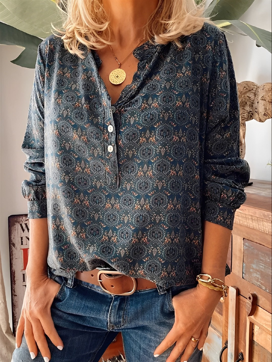 Bellamy - Klassische Damenbluse mit Muster