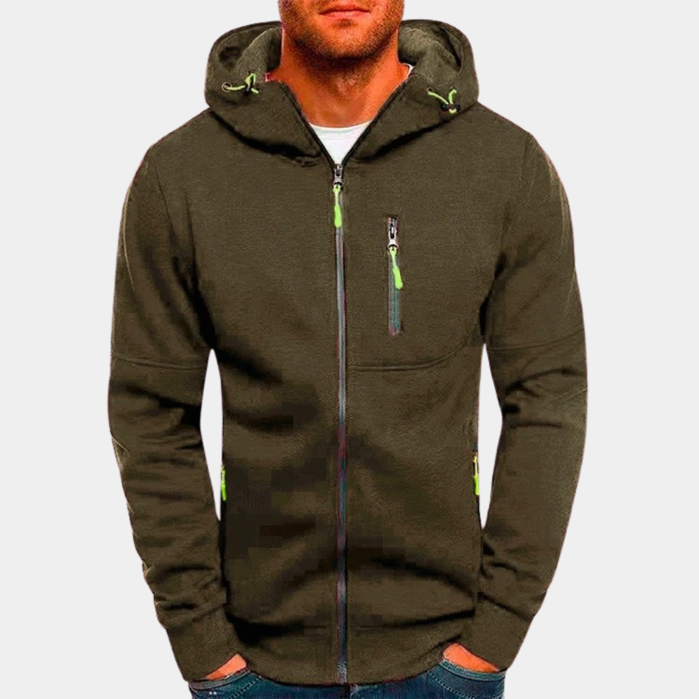 Bilbo - Vielseitiger Herrenpullover mit Zipper und Kapuze