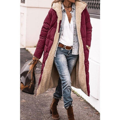 Ariadna - Lange umdrehbare Winterjacke für Damen