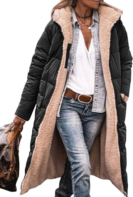 Ariadna - Lange umdrehbare Winterjacke für Damen