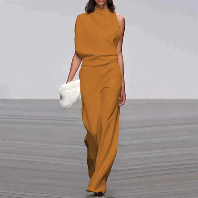 Sloane – Ärmelloser, einfarbiger, rückenfreier Jumpsuit