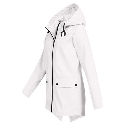 Aredhel - Damen Regenmantel mit Kapuze und Länge