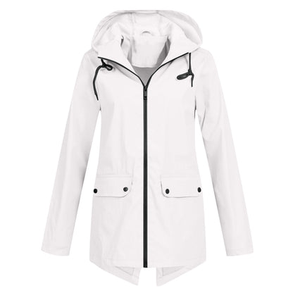 Aredhel - Damen Regenmantel mit Kapuze und Länge