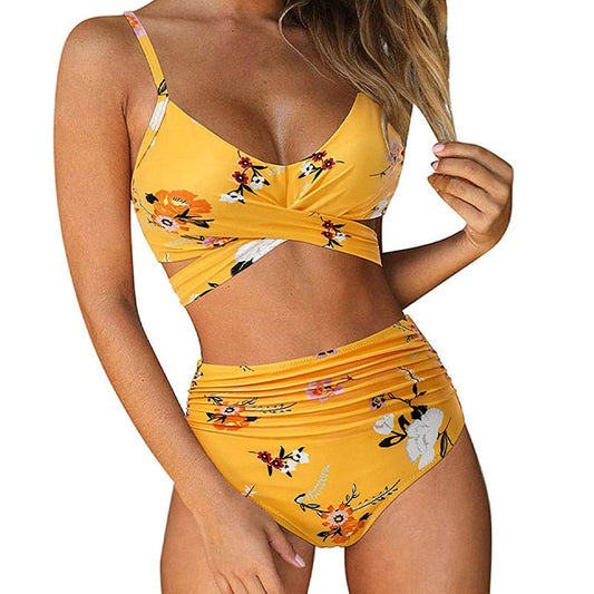Kelda - Hoch taillierter Bikini mit Blumenmuster für Damen