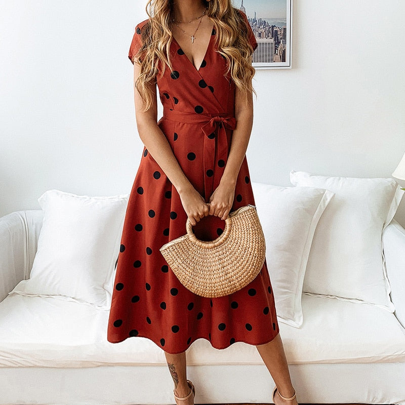 Danielle - Lässiges Kleid mit Polka-Dots für Damen