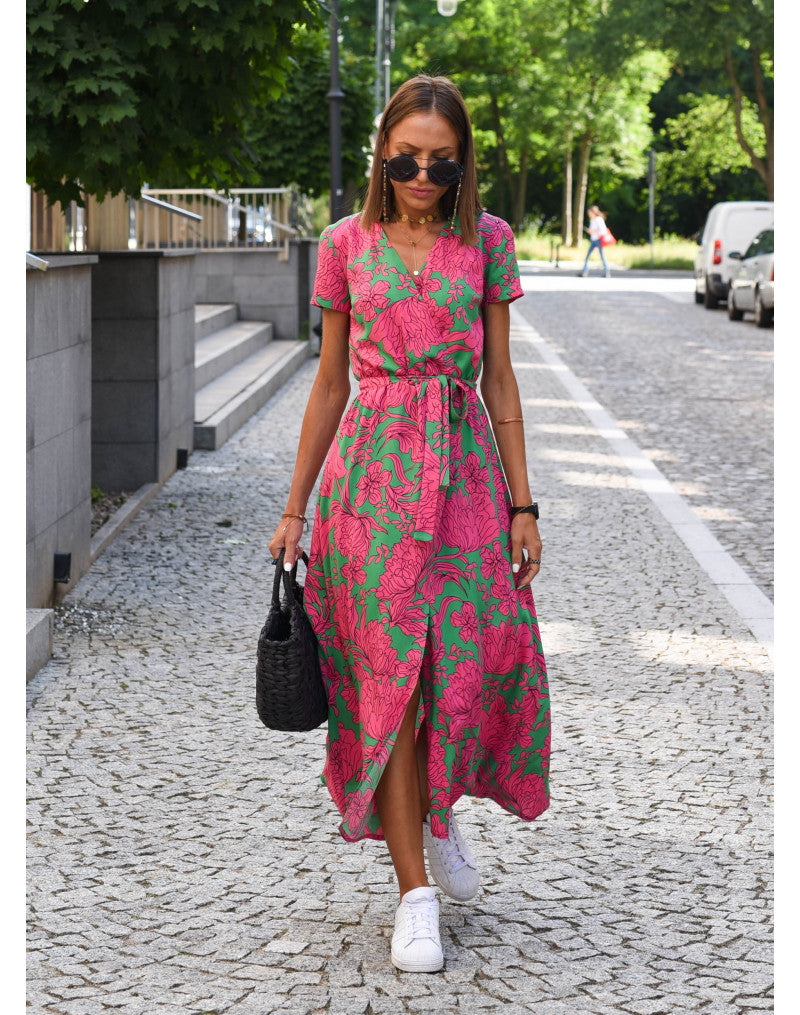 Ava - Sommerliches Maxikleid mit V-Ausschnitt für Damen