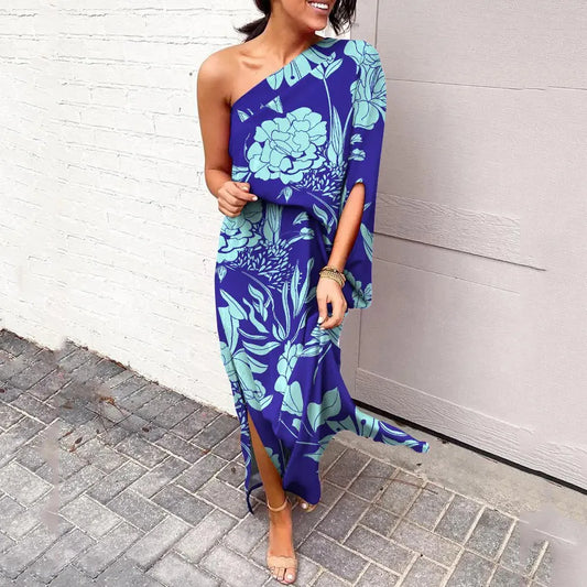Wanda - Elegantes Kleid mit schrägen Schultern für Damen