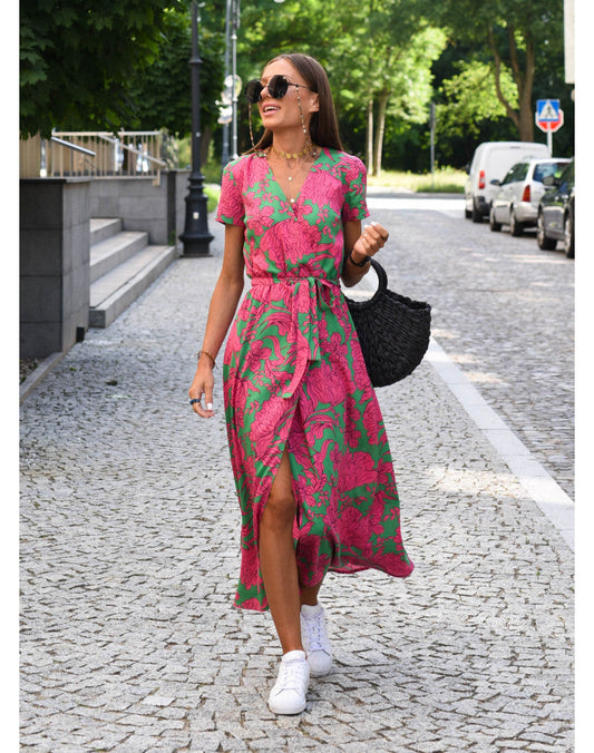 Ava - Sommerliches Maxikleid mit V-Ausschnitt für Damen
