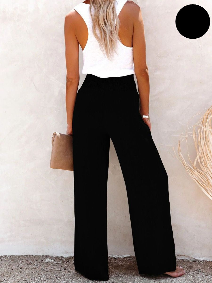 Sophia – Hohe Baumwoll- & Leinenhose