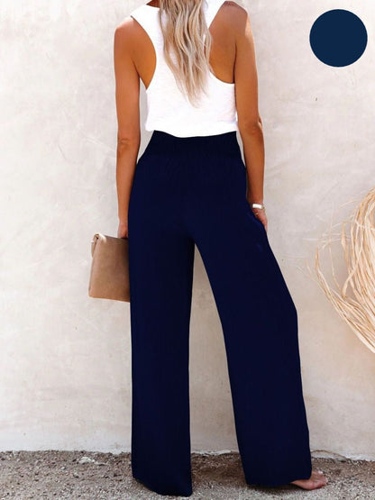 Sophia – Hohe Baumwoll- & Leinenhose