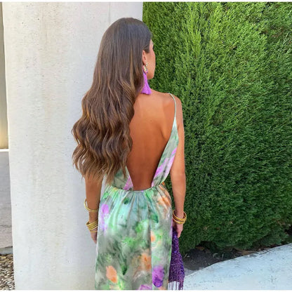 Alina – Stilvolles Maxikleid mit Halo-Muster für Damen