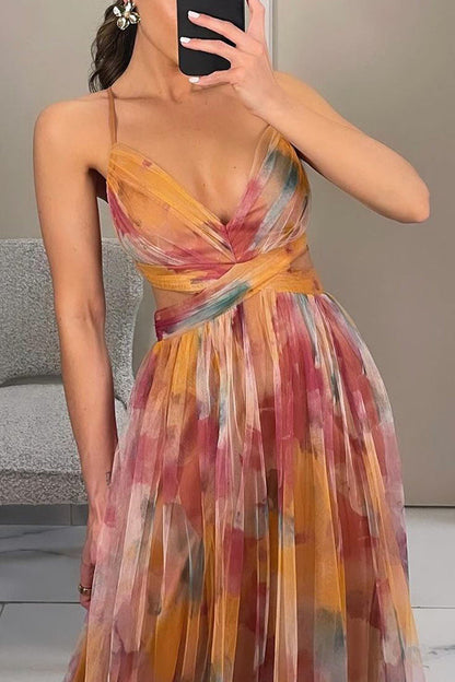 Alina – Lang geschnittenes V-Ausschnitt-Kleid für Hochzeitsgäste