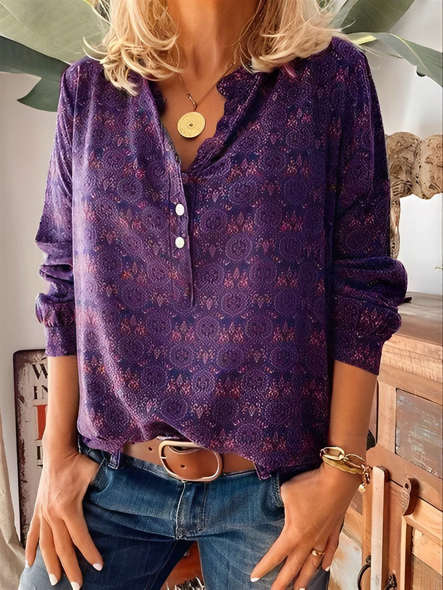 Bellamy - Klassische Damenbluse mit Muster