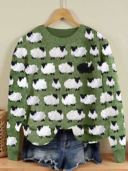 Camila - Bequemer Retro-Pullover aus Schafwolle