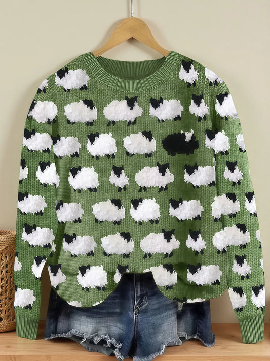 Camila - Bequemer Retro-Pullover aus Schafwolle