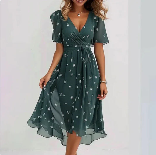Circe - Schickes Sexy V-Ausschnitt Sommerkleid