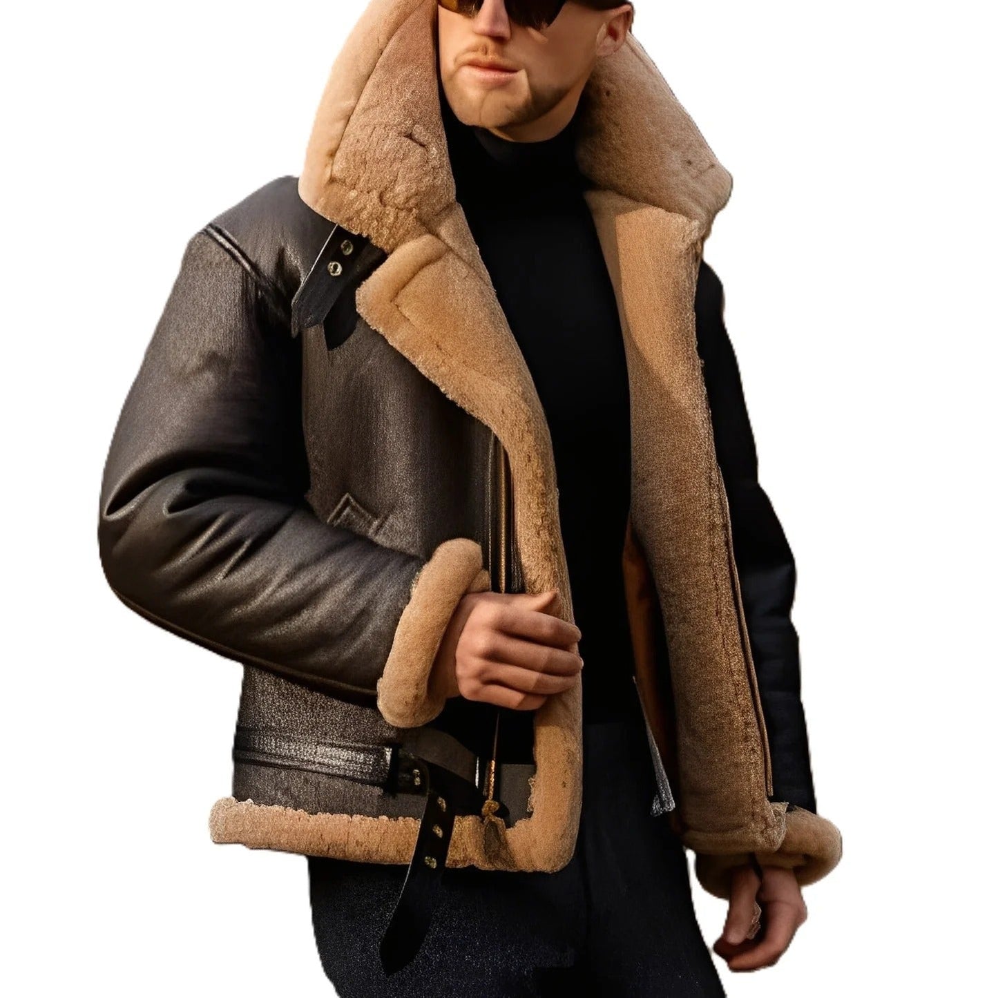 Brendon - Robuste und dicke Lederjacke für Herren