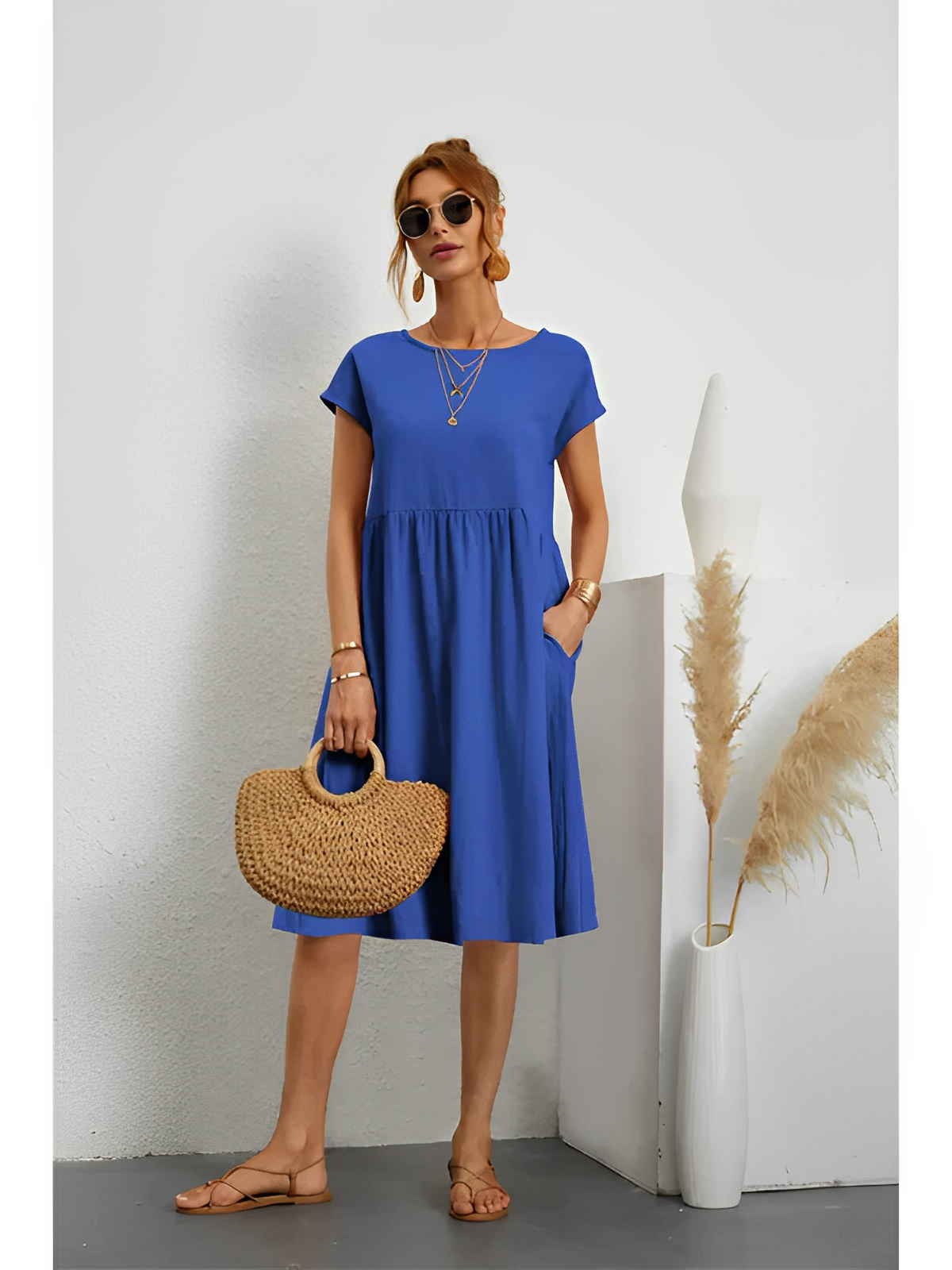 Amira – Elegantes Sommerkleid mit Ärmeln