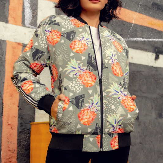 Bomberjacke mit Ananasprint