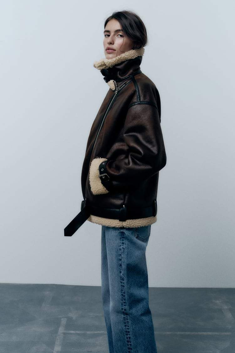 Bridget - Jacke mit Kunstleder-Revers Schick