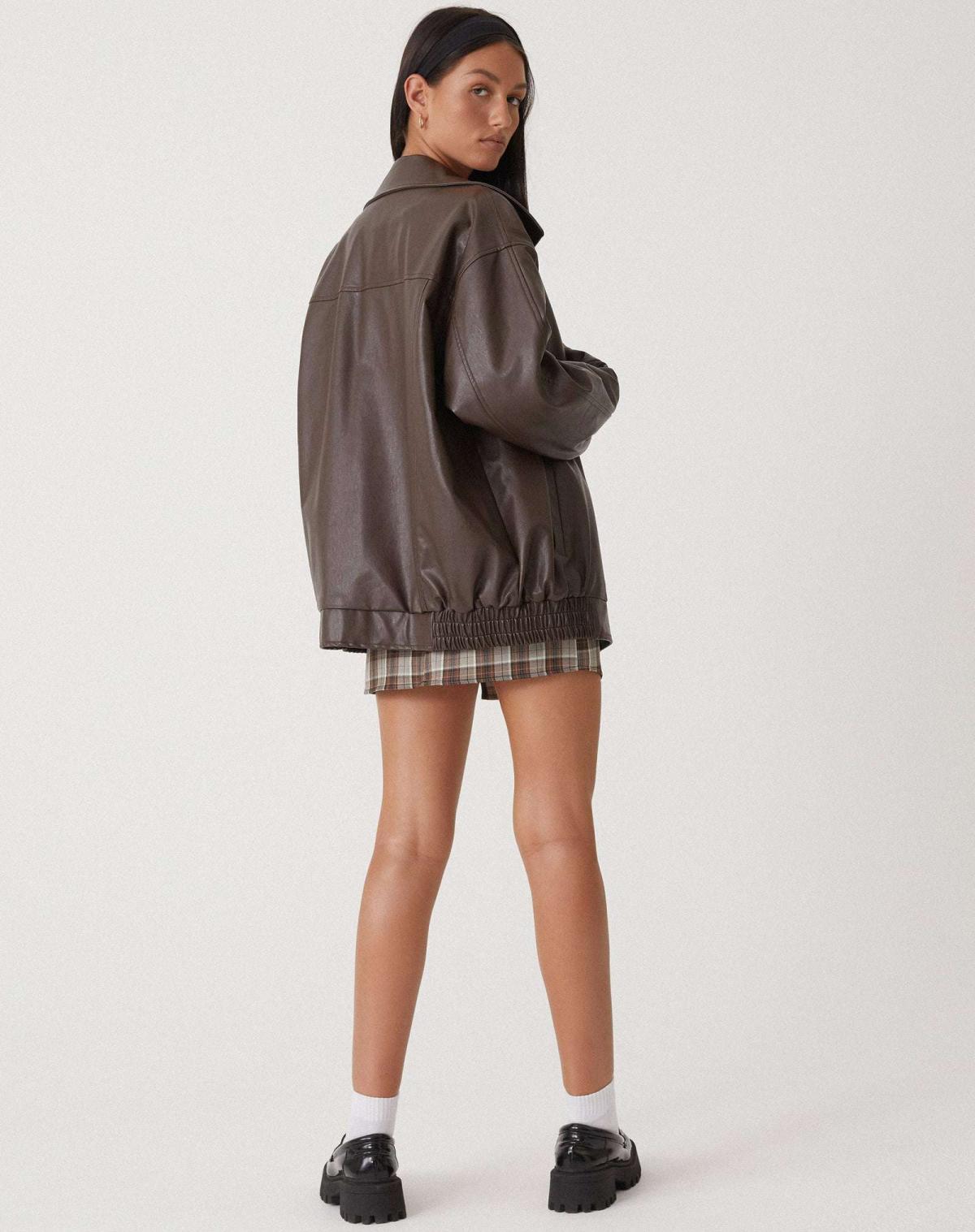 Sophia – Legere Oversize-Jacke aus Leder für den Alltag